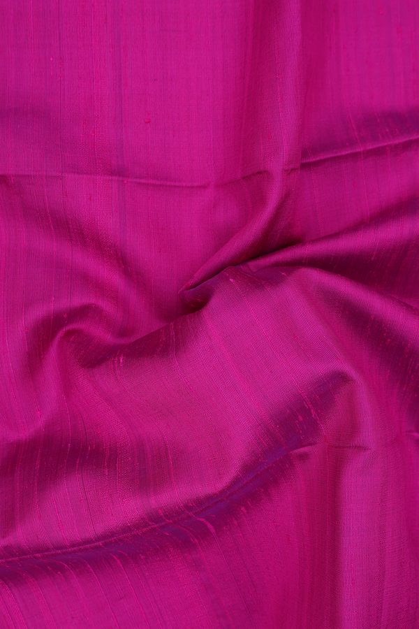 Raw Silk Saree In Magenta With Zari Border