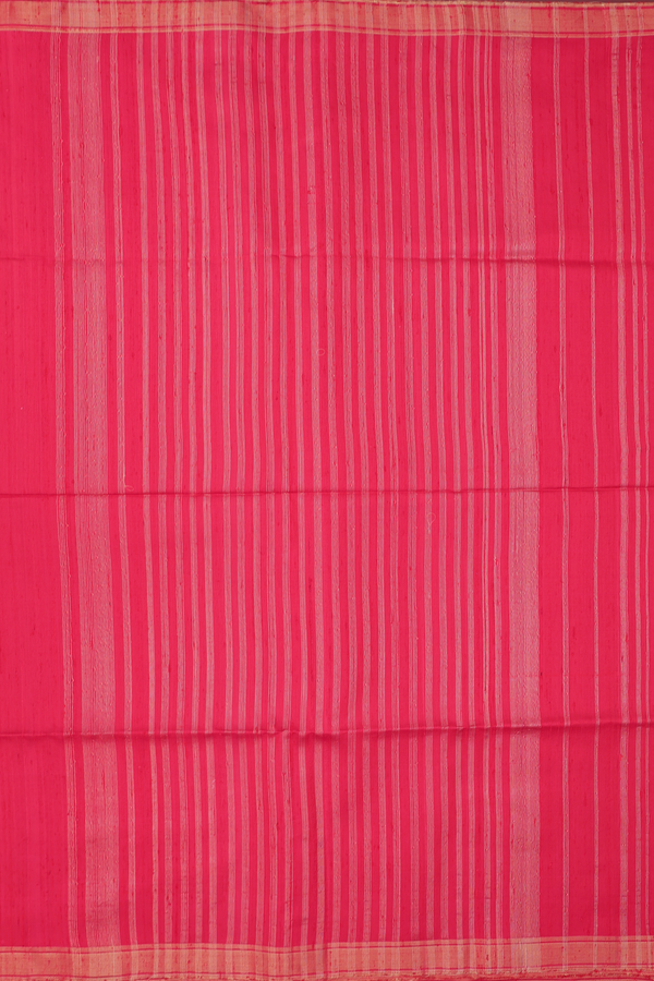 Raw Silk Saree In Scarlet Red With Zari Border