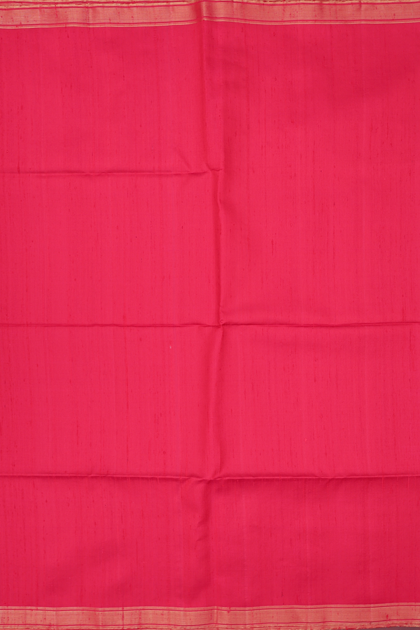 Raw Silk Saree In Scarlet Red With Zari Border