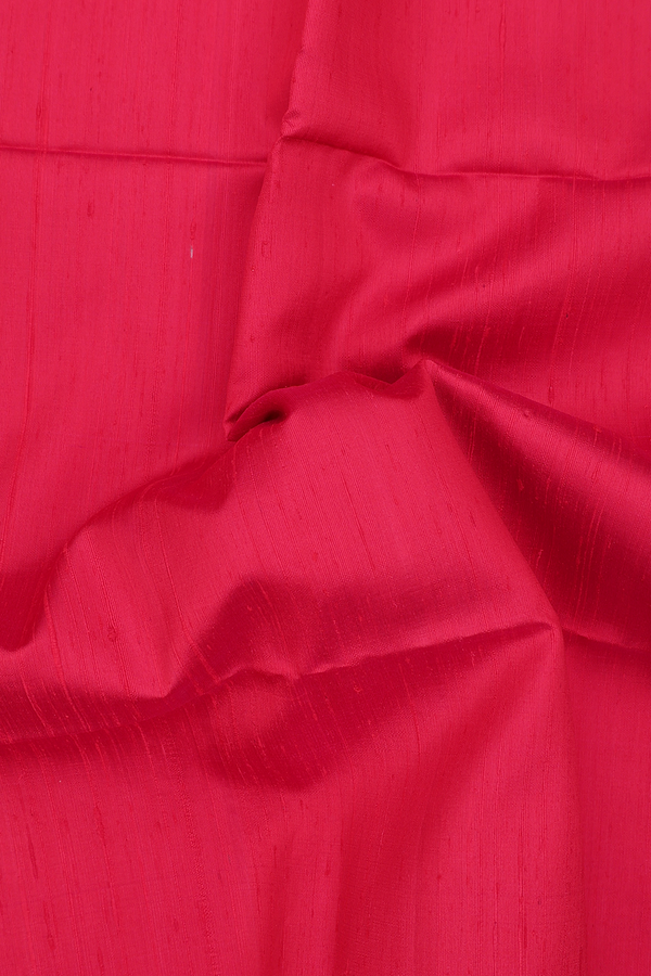 Raw Silk Saree In Scarlet Red With Zari Border