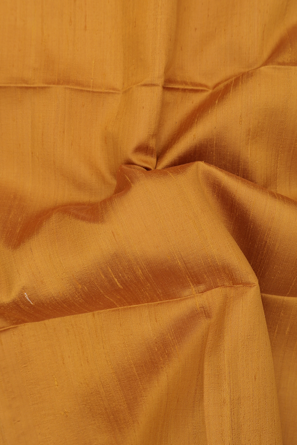 Raw Silk Saree In Mustard Yellow With Zari Border