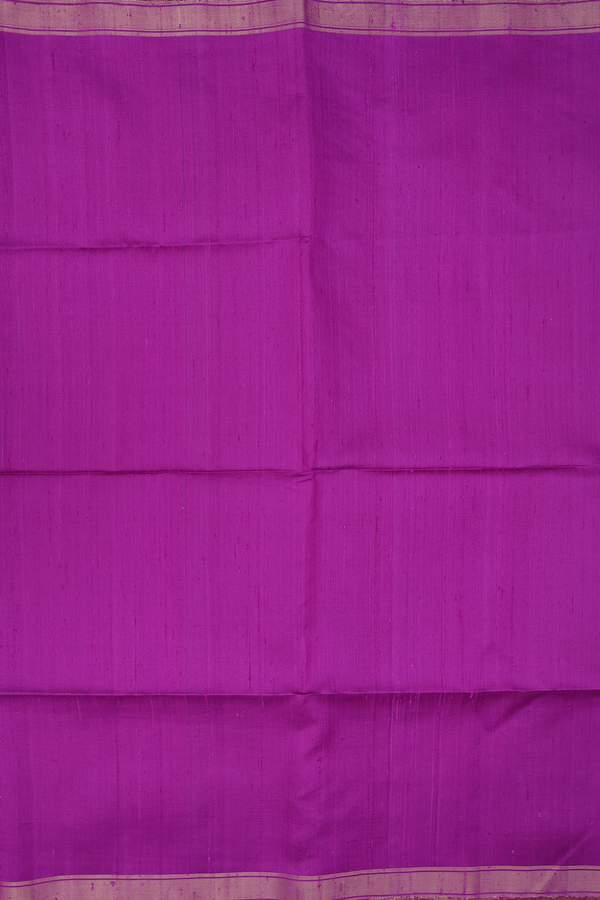 Raw Silk Saree In Purple With Zari Border