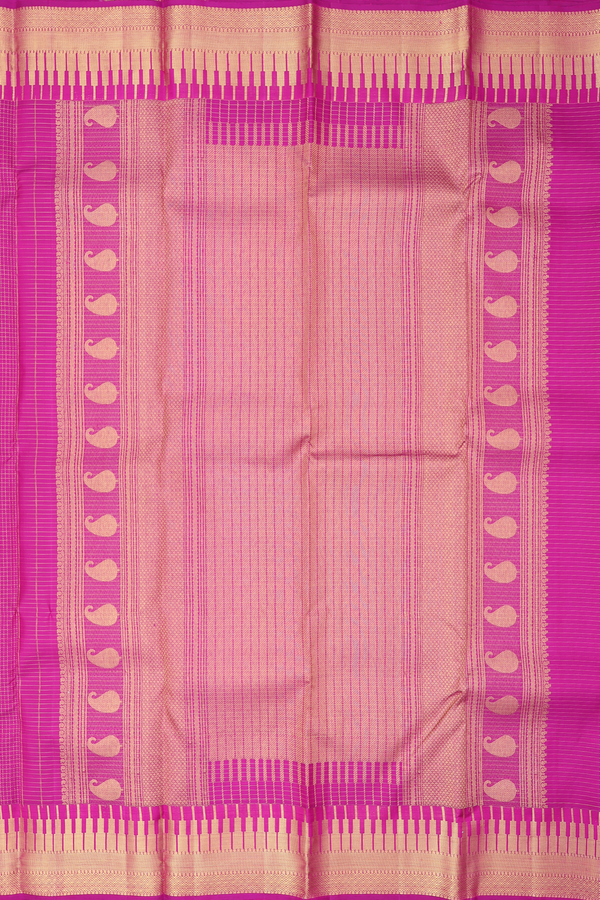 Kanchipuram Silk Saree In Plum Purple With Checks Design