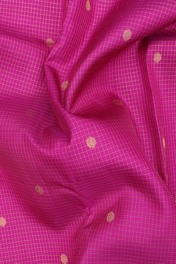 Kanchipuram Silk Saree In Plum Purple With Checks Design