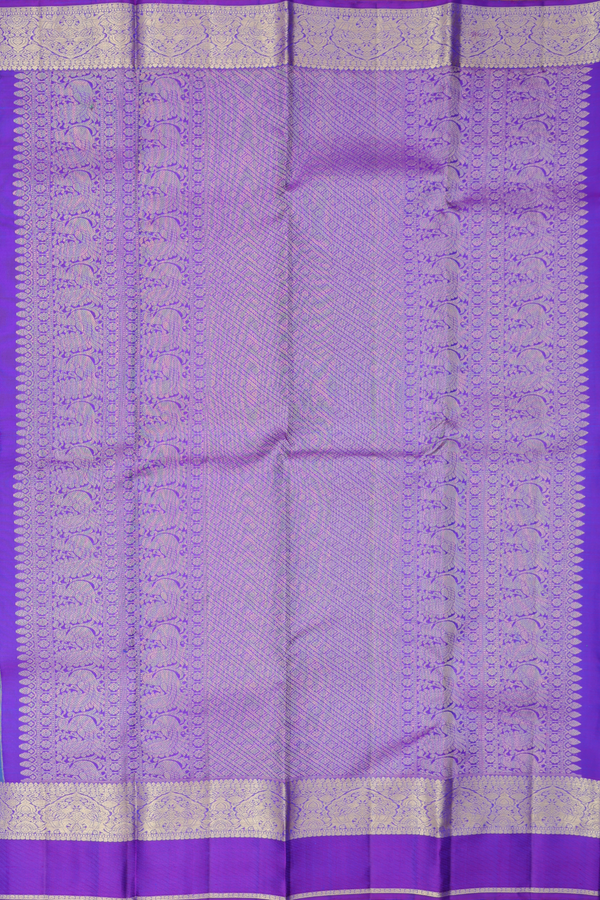 Kanchipuram Silk Saree In Dual Tone With Floral Buttas