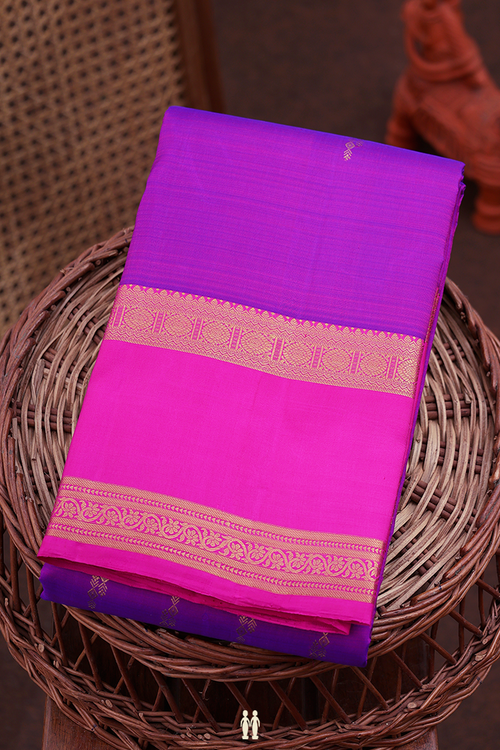 Kanchipuram Silk Saree In Purple Rose With Zari Design