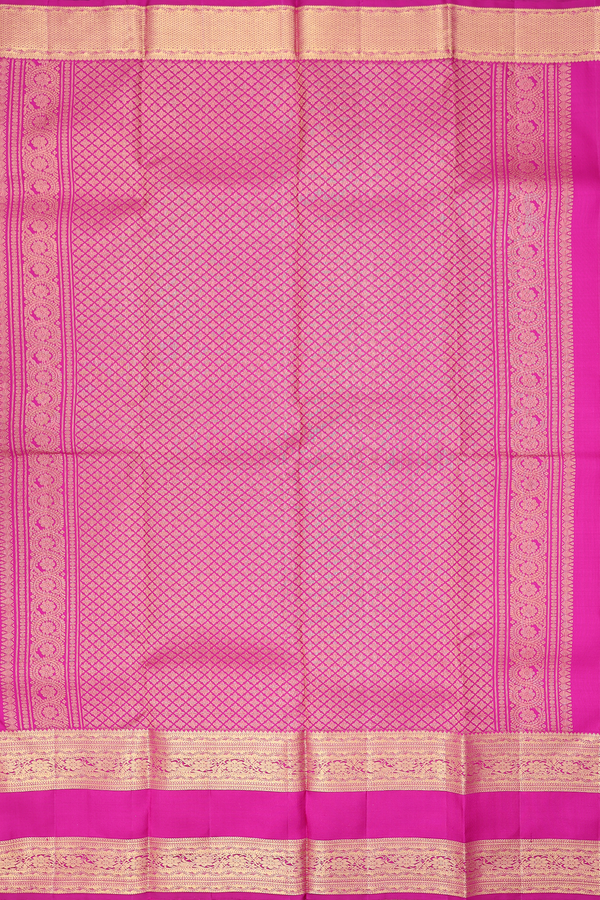 Kanchipuram Silk Saree In Purple Rose With Floral Buttas