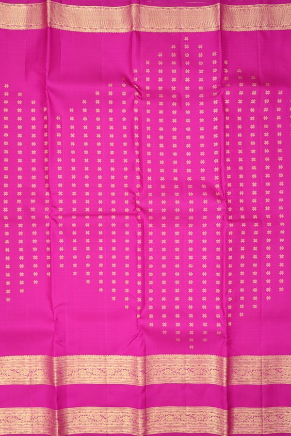 Kanchipuram Silk Saree In Purple Rose With Floral Buttas