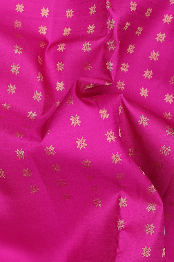 Kanchipuram Silk Saree In Purple Rose With Floral Buttas
