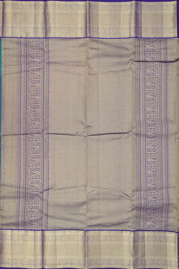 Kanchipuram Silk Saree In Dual Tone With Peacock Buttas