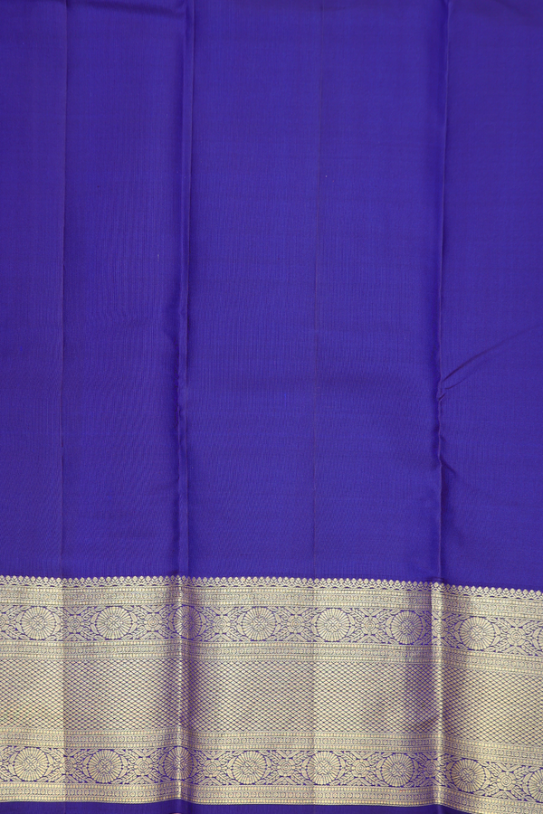 Kanchipuram Silk Saree In Dual Tone With Peacock Buttas