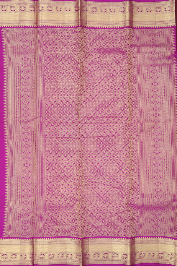 Kanchipuram Silk Saree In Purple With Zari Buttas