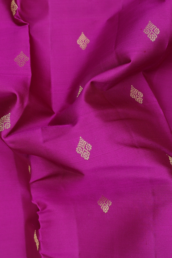 Kanchipuram Silk Saree In Purple With Zari Buttas