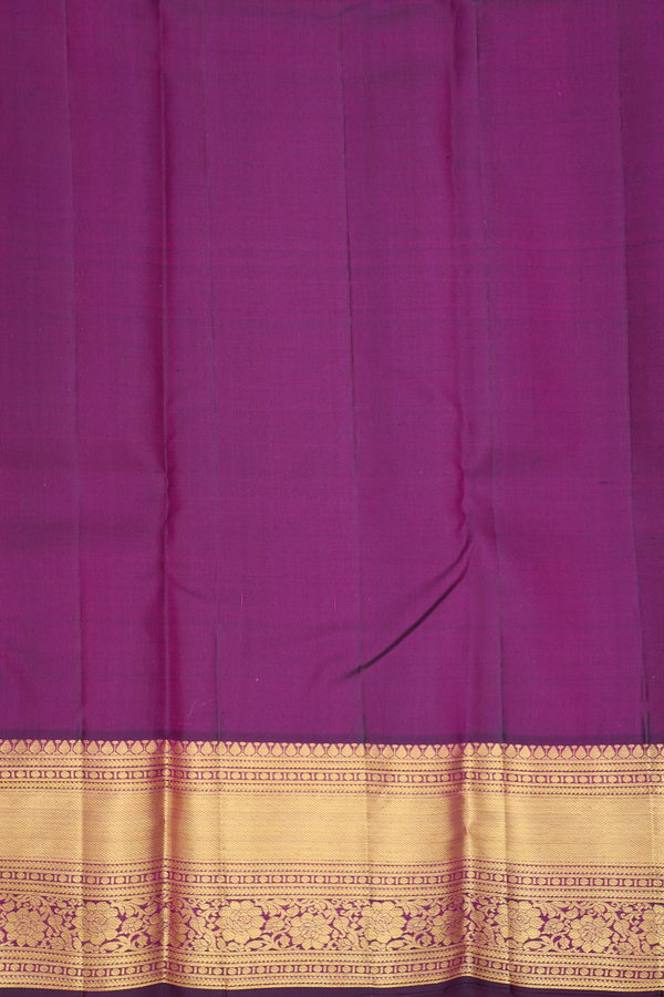 Kanchipuram Silk Saree In Plum Purple With Zari Motifs