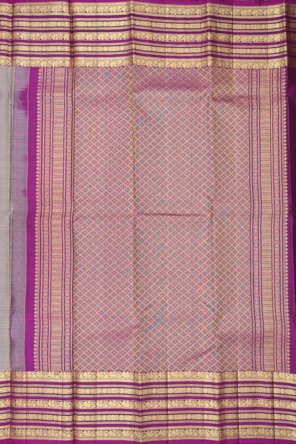 Kanchipuram Silk Saree In Cedar Brown With Checks Design