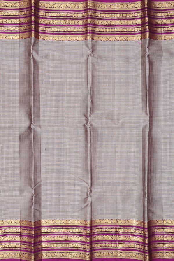 Kanchipuram Silk Saree In Cedar Brown With Checks Design