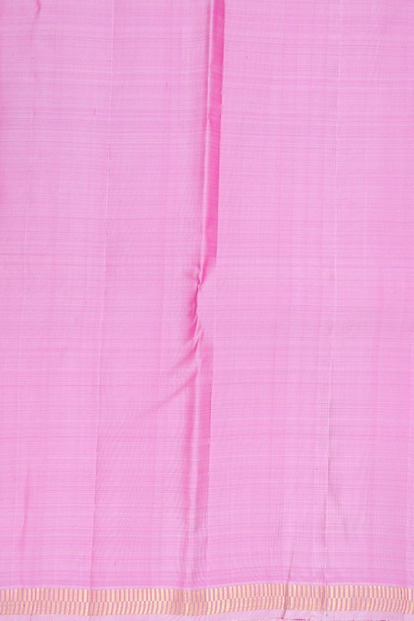 Kanchipuram Silk Saree In Pink With Zari Buttas