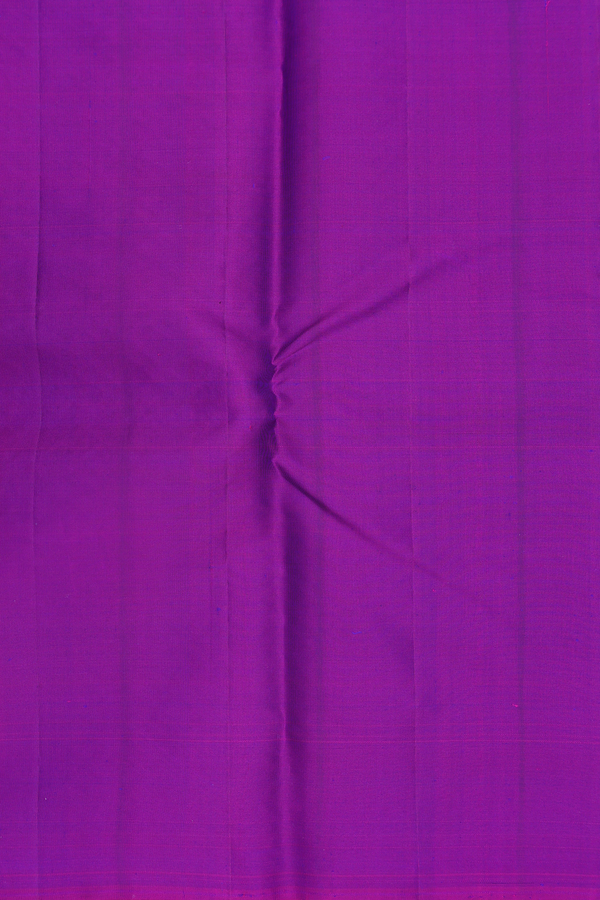 Kanchipuram Silk Saree In Prussian Blue With Zari Buttas