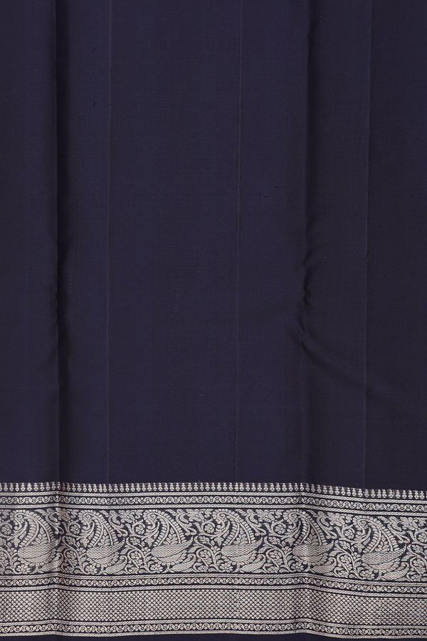 Kanchipuram Silk Saree In Black With Zari Buttas