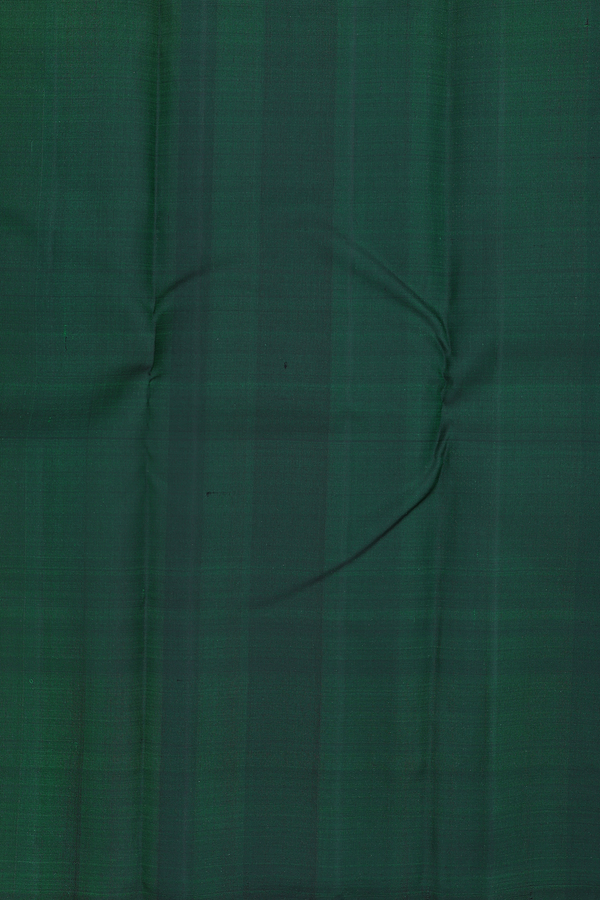 Kanchipuram Silk Saree In Forest Green With Circle Buttas