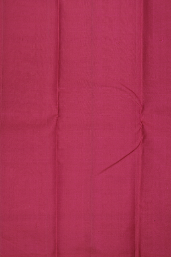 Kanchipuram Silk Saree In Rose Red With Circle Design