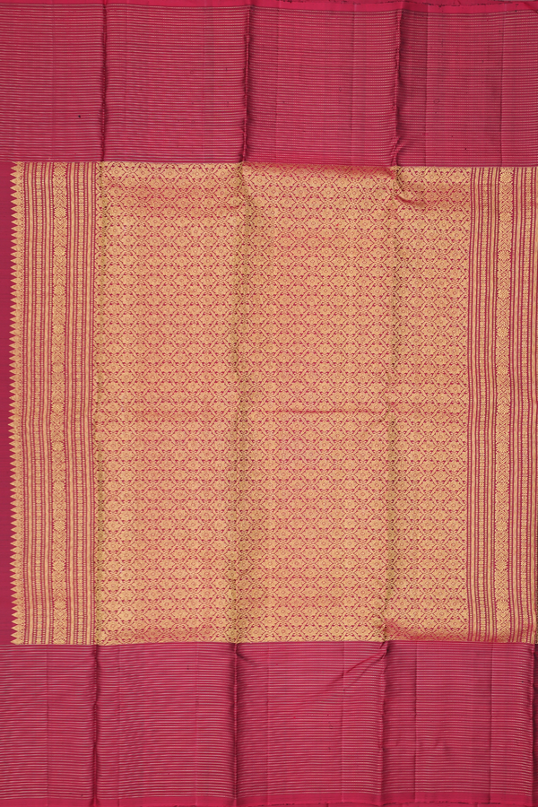Kanchipuram Silk Saree In Forest Green With Zari Buttas