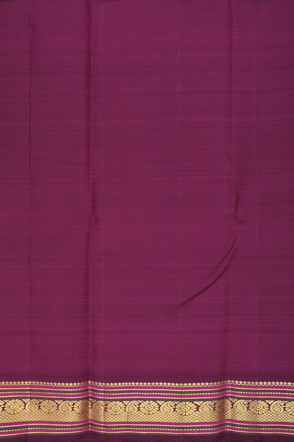 Kanchipuram Silk Saree In Coral Pink With Checks Design