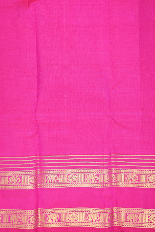 Kanchipuram Silk Saree In Pink With Checks Design