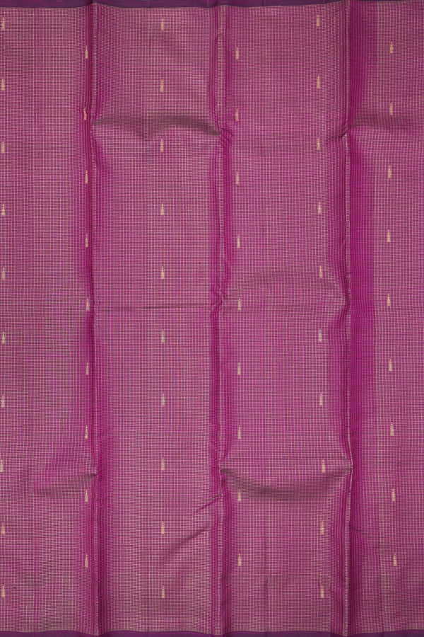 Kanchipuram Silk Saree In Plum Purple With Checks Design
