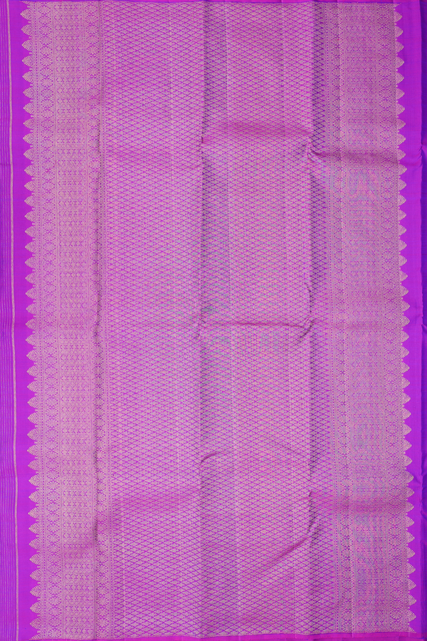 Kanchipuram Silk Saree In Purple With Stripes Design
