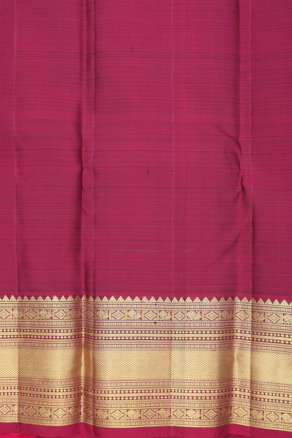 Kanchipuram Silk Saree In Navy Blue With Checks Design