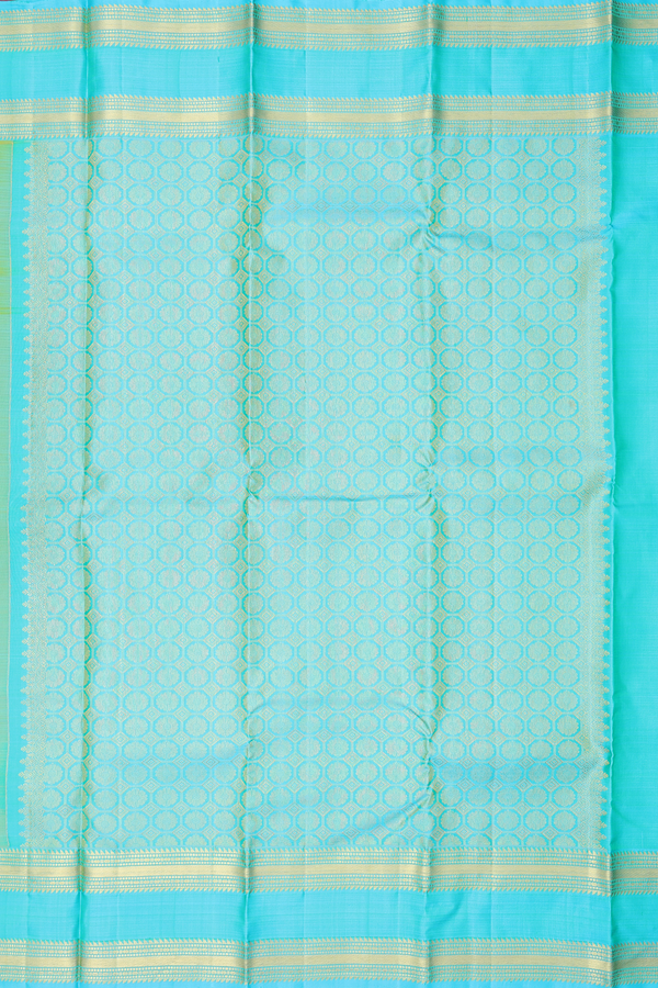 Kanchipuram Silk Saree In Dual Tone With Chakram Buttas
