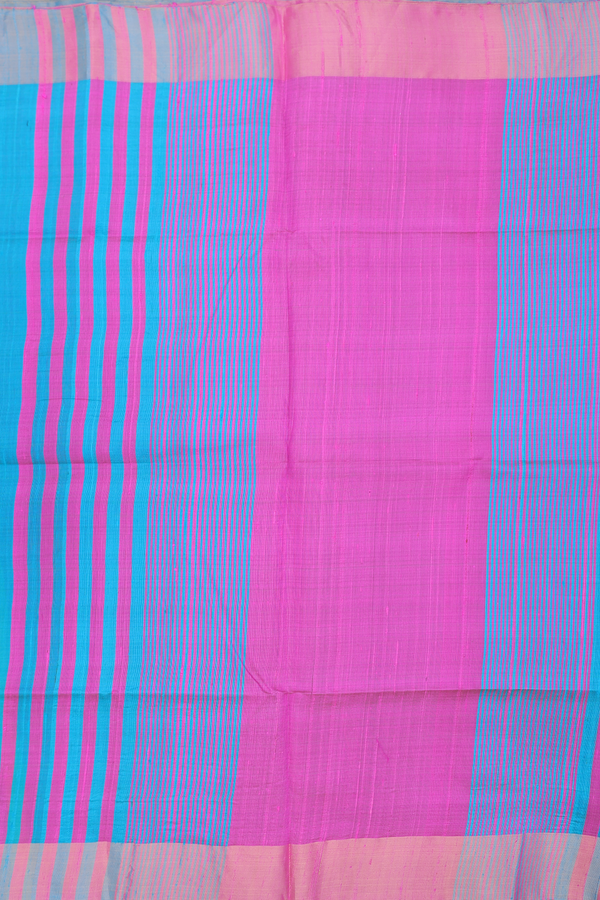 Raw Silk Saree In Peacock With Bavanchi Border