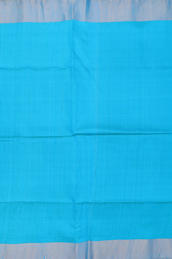 Raw Silk Saree In Peacock With Bavanchi Border