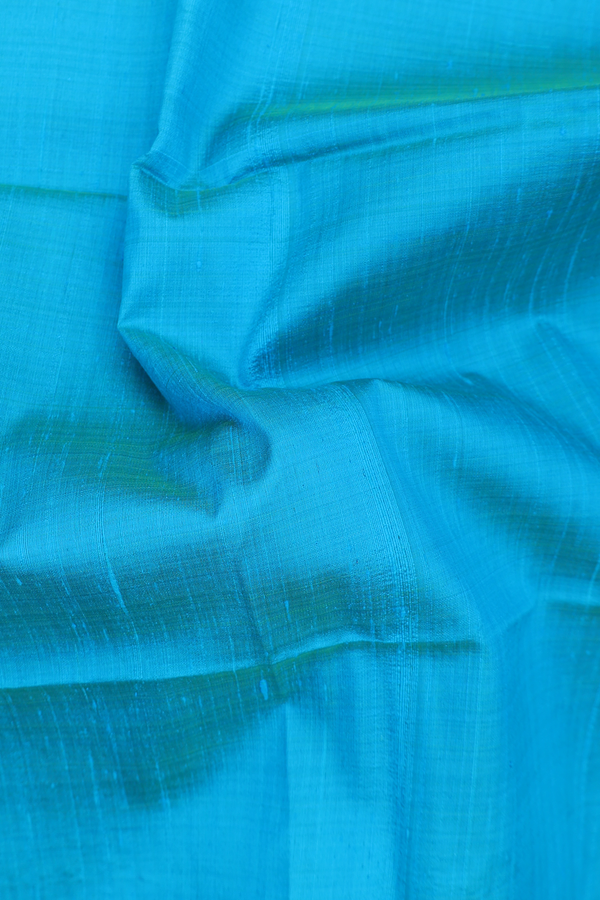 Raw Silk Saree In Peacock With Bavanchi Border