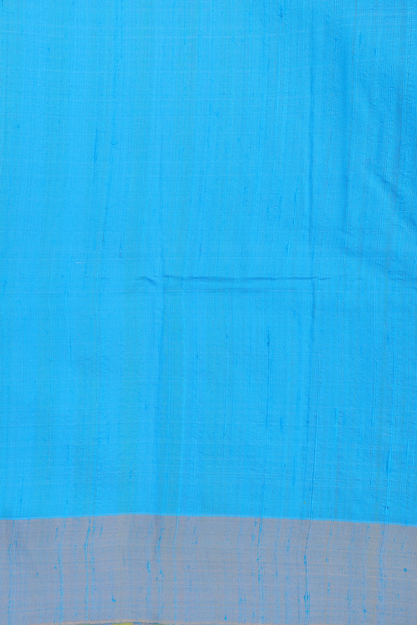 Raw Silk Saree In Plain Parrot Green With Bavanchi Border