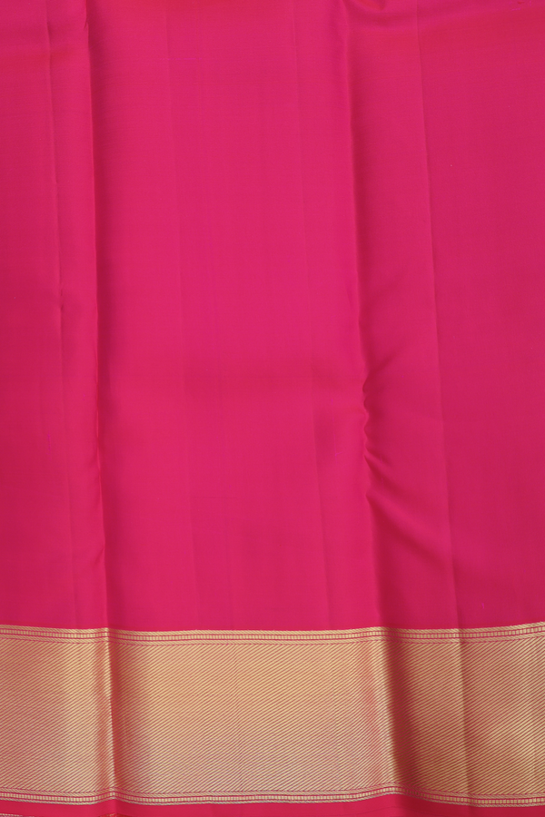 Kanchipuram Silk Saree In Rani Pink With Twill Weave Design