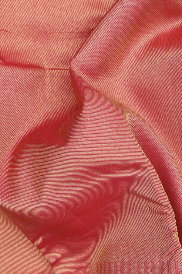 Kanchipuram Silk Saree In Rani Pink With Twill Weave Design