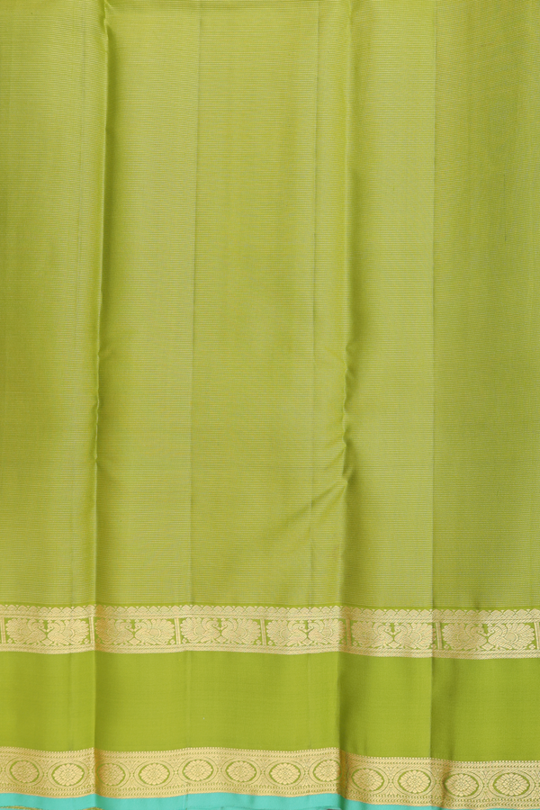 Kanchipuram Silk Saree In Coral Pink With Stripes Design