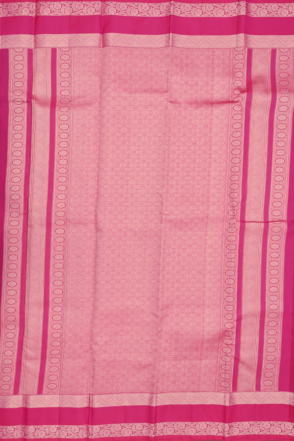 Kanchipuram Silk Saree In Prussian Blue With Checks Design