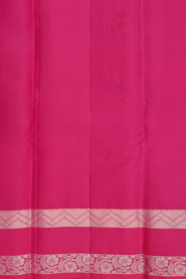 Kanchipuram Silk Saree In Prussian Blue With Checks Design