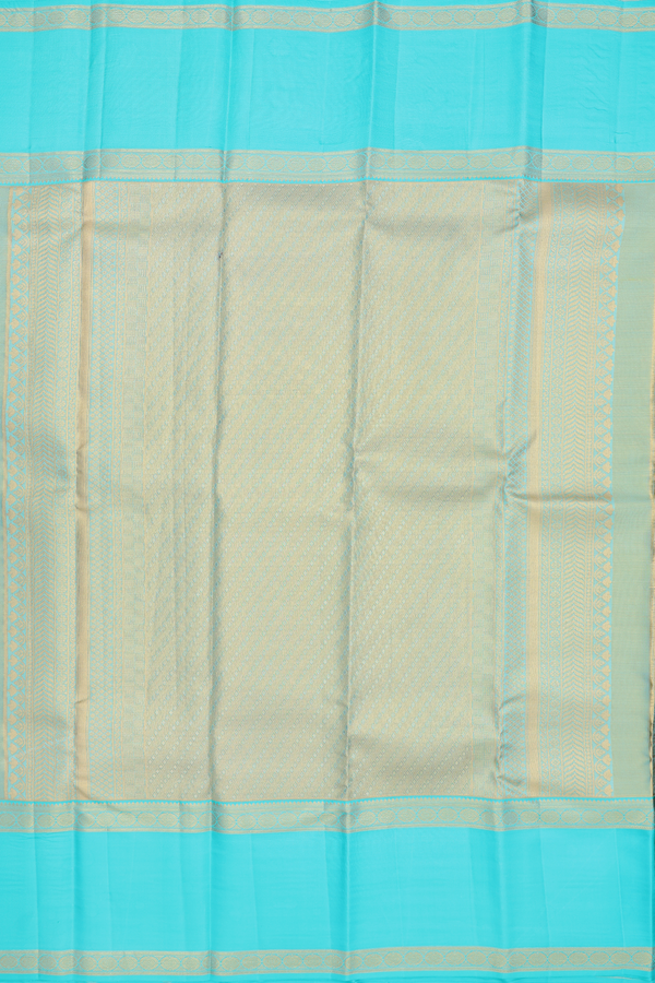 Kanchipuram Silk Saree In Tissue Blue With Allover Design