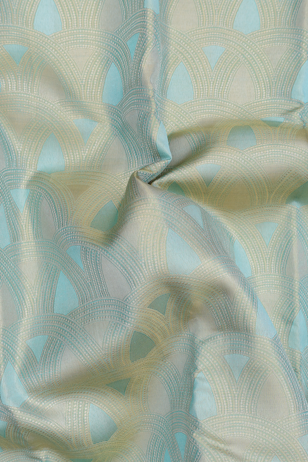 Kanchipuram Silk Saree In Tissue Blue With Allover Design
