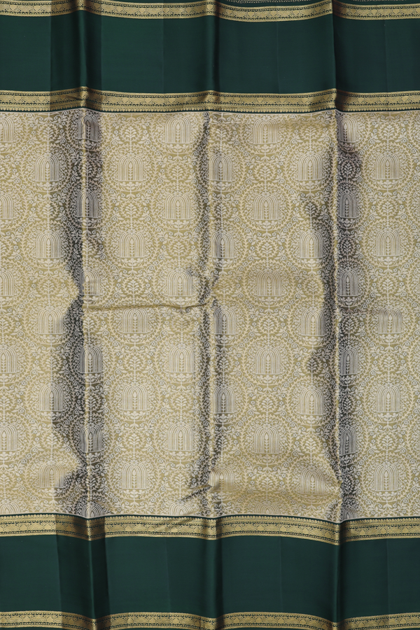 Kanchipuram Silk Saree In Tissue Green With Allover Design