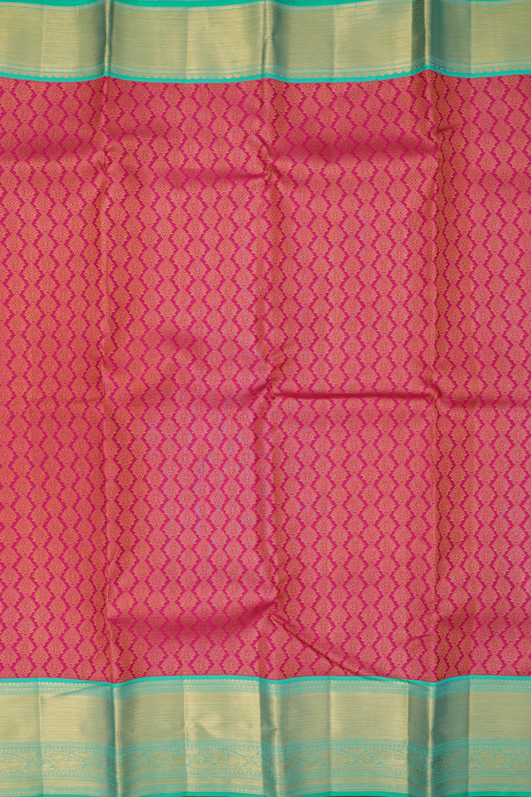 Kanchipuram Silk Saree In Dark Pink With Brocade Design