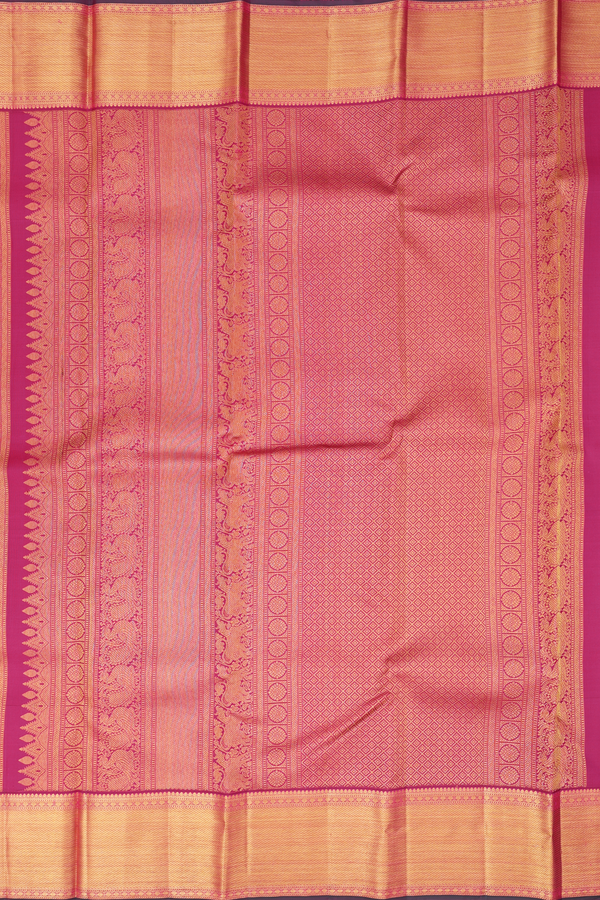 Kanchipuram Silk Saree In Dark Pink With Brocade Design