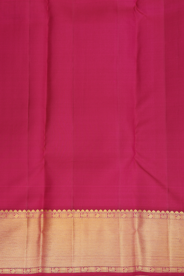 Kanchipuram Silk Saree In Hibiscus Red With Checks Design