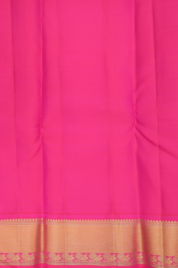 Kanchipuram Silk Saree In Cream And Brown With Checks Design