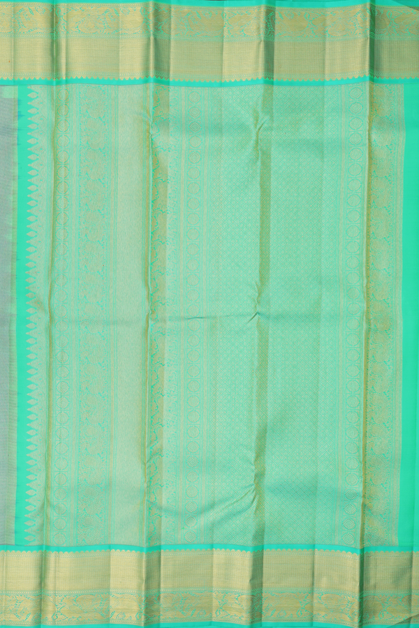 Kanchipuram Silk Saree In Indigo Blue With Checks Design