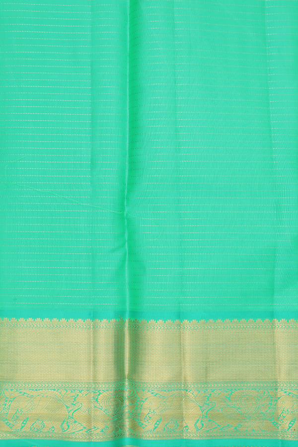 Kanchipuram Silk Saree In Indigo Blue With Checks Design